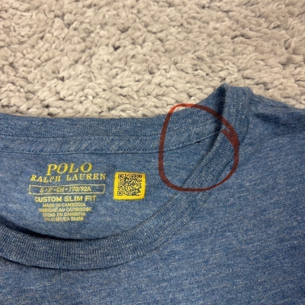 Polo Ralph Lauren Shirt Mens Small Crewneck Long Sleeve Custom Slim Fit Blue - Picture 4 of 4
